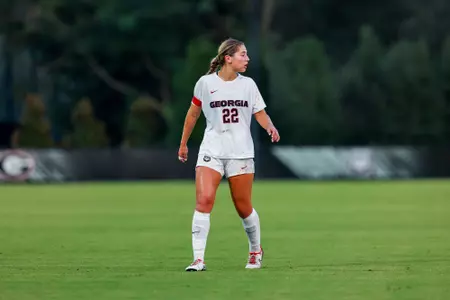 Georgia defender Cate Hardin (22) during Georgia’s game against Kentucky at Turner Soccer Complex in Athens, Ga., on Thursday, Sept. 18, 2025. (Conor Dillon/UGAAA)