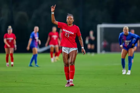 Georgia forward Mya Townes (23) during Georgia’s game against Florida at Turner Soccer Complex in Athens, Ga., on Friday, Sept. 26, 2025. (Conor Dillon/UGAAA)