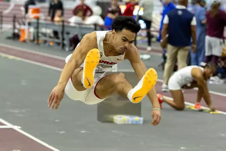 during the 2025 SEC Indoor Track and Field Championships at R.A. "Murray" Fasken '38 Indoor Stadium in College Station, Texas on Thursday, February 27, 2025. (Kirk Meche)