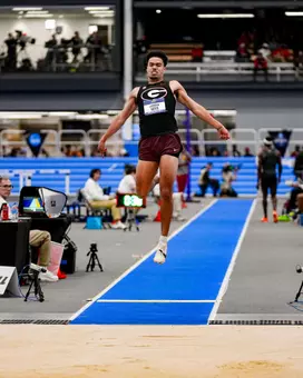 Georgia jumper Jayden Keys during the 2025 NCAA DI Indoor Track & Field Championships at the Virginia Beach Sports Center in Virginia Beach, Va., on Friday, March 14, 2025. (Tony Walsh/UGAAA)