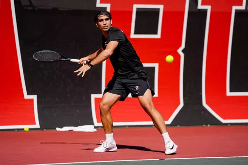 Junior Gabriele Vulpitta during a practice at the Dan Magill Tennis Complex in Athens, Ga. on October 12, 2026.