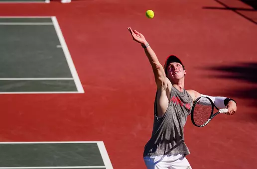 Sophomore Cooper Johnson during a practice at the Dan Magill Tennis Complex in Athens, Ga. on Monday, October 12th.