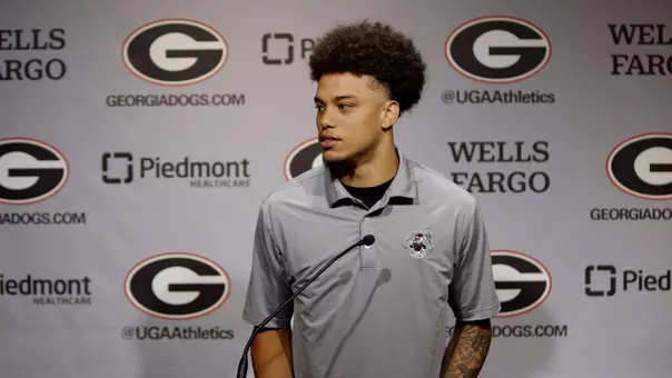 Talyn Taylor standing at podium during tuesday press conference