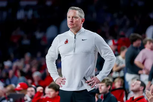 Georgia head coach Mike White during Georgia’s game against Florida at Stegeman Coliseum in Athens, Ga., on Wednesday, Feb. 11, 2026. (Conor Dillon/UGAAA)