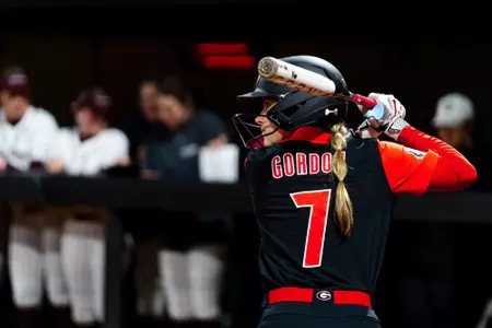 Senior UTL/C Sarah Gordon during a game against Belmont on Saturday, February 7, 2026.