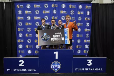 SEC Swimming and Diving Championships at Allan Jones Aquatic Center in Knoxville, TN on February 18, 2026. Photo by Randy Sartin Photography.