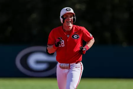 Brennan Hudson vs. Samford at Foley Field on Sunday, Feb. 22