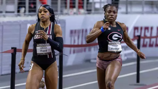 Adaejah Hodge during the 2026 SEC Indoor Track and Field Championships at R.A. "Murray" Fasken '38 Indoor Stadium in College Station, Texas on Thursday, February 26, 2026. (Kirk Meche)