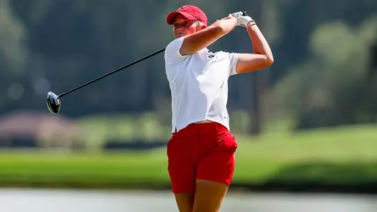 Karoline Tuttle in a practice round in the fall of 2025 (photo by Conor Dillon).