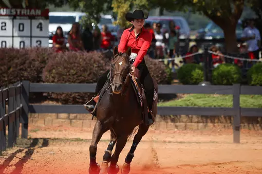 bbey Zawisza during the Georgia Equestrian Red and Black Scrimmage at UGA Equestrian Complex in Bishop, Ga., on Saturday, Sept. 20, 2025. (Leila Woods/UGAAA)