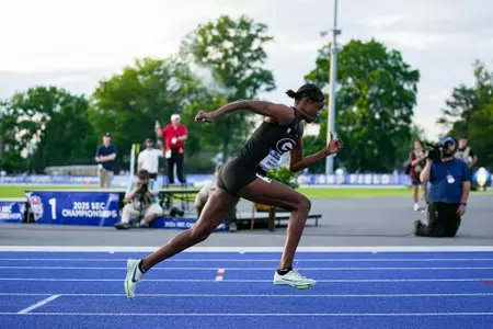 Georgia sprinter Michelle Smith during the 2025 SEC Outdoor Track & Field Championships at the UK Outdoor Track & Field Facility in Lexington, Ky., on Saturday, May 17, 2025. (Tony Walsh/UGAAA)