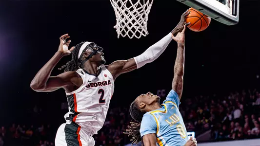 Georgia center Somto Cyril (2) during Georgia’s game against Long Island University at Stegeman Coliseum in Athens, Ga., on Mon, Dec 29, 2025