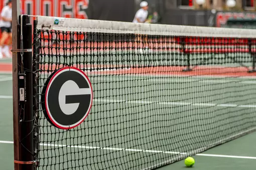 Georgia tennis net before Georgia’s match against LSU at the Dan Magill Tennis Complex in Athens, Ga., on Saturday, Feb. 21, 2026. (Sofia Yaker/UGAAA)