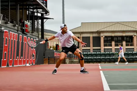 Georgia tennis player Arda Azkara during Georgia’s match against LSU at the Dan Magill Tennis Complex in Athens, Ga., on Saturday, Feb. 21, 2026. (Sofia Yaker/UGAAA)