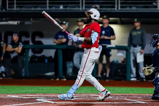 Georgia infielder and outfielder Tre Phelps (1) during Georgia’s game against Queens at Foley Field in Athens, Ga., on Saturday, March 7, 2026. (Conor Dillon/UGAAA)