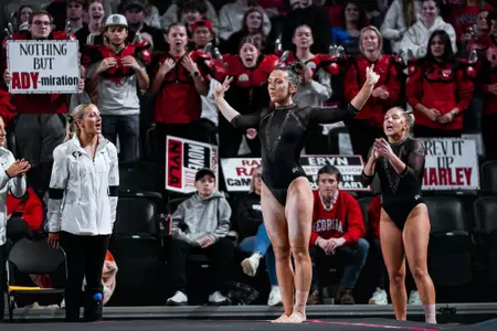 Georgia gymnast Ady Wahl during Georgia’s meet against Auburn at Stegeman Coliseum in Athens, Ga., on Sunday, Feb. 1, 2026. (Tony Walsh/UGAAA)