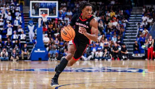 Georgia guard Jeremiah Wilkinson (5) during Georgia’s game against Georgia State at the Georgia State Convocation Center in Atlanta, Ga., on Wednesday, Oct. 15, 2025. (Conor Dillon/UGAAA)