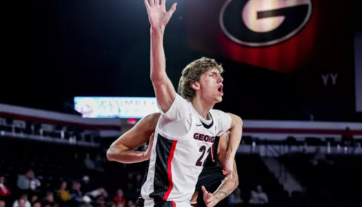 Georgia center Jackson McVey (22) during Georgia’s exhibition game against Troy at Stegeman Coliseum in Athens, Ga., on Sunday, Oct. 26, 2025. (Conor Dillon/UGAAA)