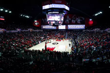 Fans during Georgia’s game against Louisiana State University at Stegeman Coliseum in Athens, Ga., on Thurday, Feb. 29, 202. (Madison Keel/UGAAA)
