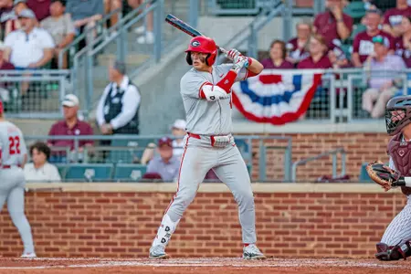 Georgia infielder Michael O'Shaughnessy (4) during Georgia’s game against Texas A&M at Blue Bell Park in College Station, Tx., on Friday, March 20, 2026. (Conor Dillon/UGAAA)