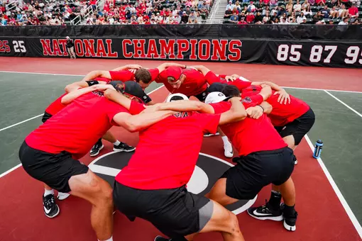 Bulldogs Huddle Prior to NCAA Round One at the Dan Magill Tennis Complex