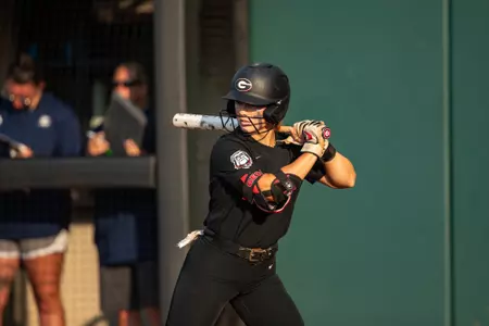 Outfielder Jaydyn Goodwin during a game at Jack Turner Stadium in Athens, Ga.