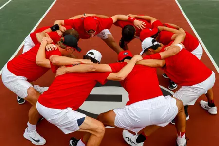 Georgia tennis players during Georgia’s match against NC State in the 2026 DI Men’s Tennis Championship at the Dan Magill Tennis Complex in Athens, Ga., on Saturday, May 2, 2026. (Sofia Yaker/UGAAA)