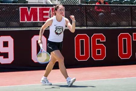 Georgia tennis player Anastasiia Lopata during Georgia’s match against Charlotte in the 2026 DI Women’s Tennis Championship at the Dan Magill Tennis Complex in Athens, Ga., on Sunday, May 3, 2026. (Sofia Yaker/UGAAA)