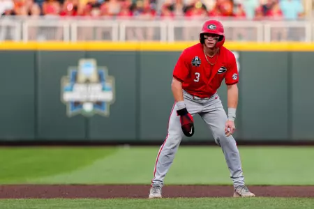 During Georgia’s game against Texas in the 2026 College World Series at Charles Schwab Field in Omaha, Ne., on Tuesday, June 16, 2026. (Conor Dillon/UGAAA)
