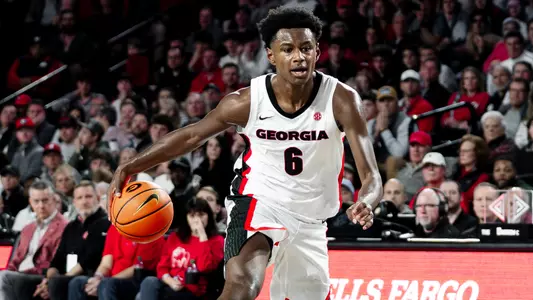 Georgia forward Kanon Catchings (6) during Georgia’s game against Alabama at Stegeman Coliseum in Athens, Ga., on Tuesday, Mar. 4, 2026. (Grace Donovan/UGAAA)