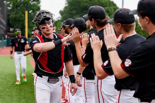 Georgia catcher and outfielder Daniel Jackson (3) before Georgia’s game against Long Island in the 2026 DI Baseball Championship Athens Regional at Foley Field in Athens, Ga., on Friday, May 29, 2026. (Conor Dillon/UGAAA)