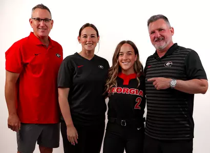 Georgia softball signee Kylie Hammonds with the Georgia softball coaching staff.