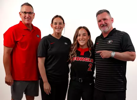 Georgia softball signee Kylie Hammonds with the Georgia softball coaching staff.