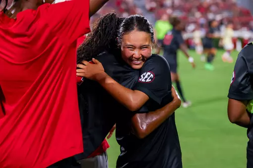 During Georgia’s match against JMU on Dooley Field at Sanford Stadium in Athens, Ga., on Thursday, Aug. 20, 2026. (Conor Dillon/UGAAA)