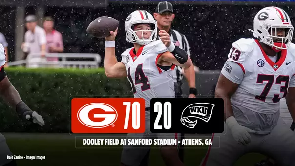 26FB Score - Georgia 70, Western Kentucky 20