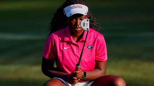 Georgia golfer Ashley Shaw during a qualifying round at the UGA Golf Course in Athens, Ga., on Monday, Aug. 31, 2026. (Conor Dillon/UGAAA)