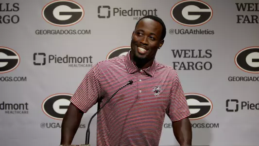 Terrell Foster standing at Podium - Tuesday Press Conference