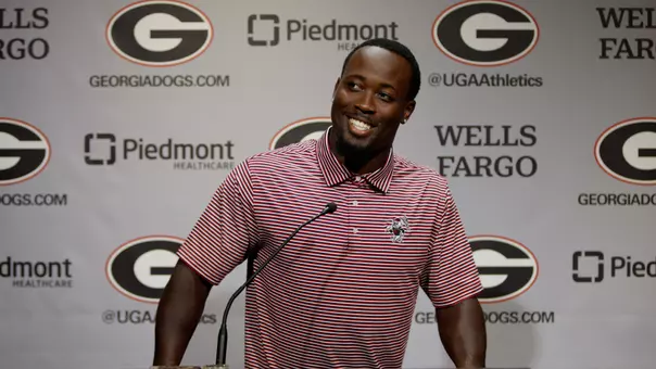 Terrell Foster standing at Podium - Tuesday Press Conference