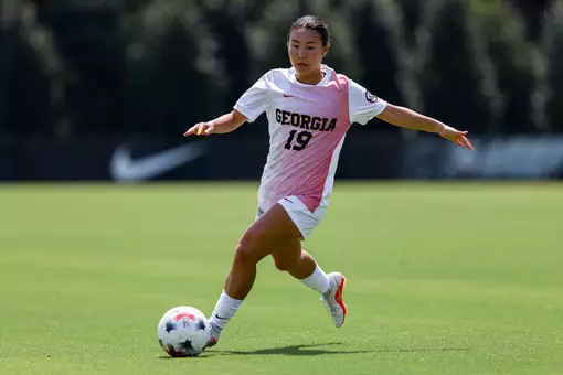 Georgia midfielder Honoka Hamano (19) during Georgia’s game against Milwaukee at Turner Soccer Complex in Athens, Ga., on Sunday, Aug. 23, 2026. (Conor Dillon/UGAAA)
