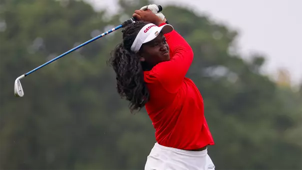 Ashley Shaw competes in a qualifying round at the UGA Golf Course (photo by Conor Dillon).