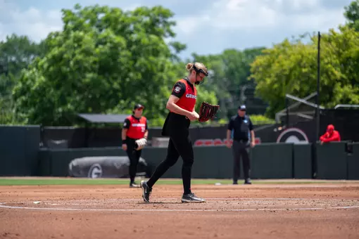 Junior RHP Addisen Fisher during a game against Clemson in the final of the 2026 NCAA Athens Regional at Jack Turner Stadium in Athens, Ga. on May 17, 2026.
