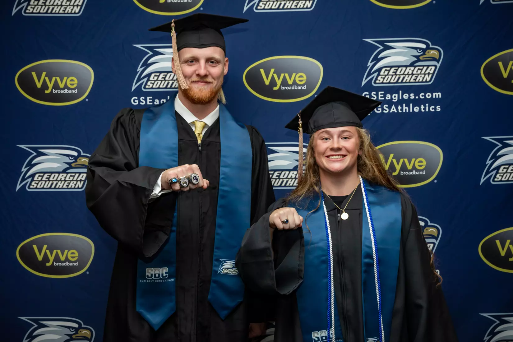 STATESBORO, GEORGIA - DECEMBER 9: Georgia Southern Athletics honors its graduating seniors in the Fall 2021 Stole Ceremony on December 9, 2021 in Statesboro, Georgia