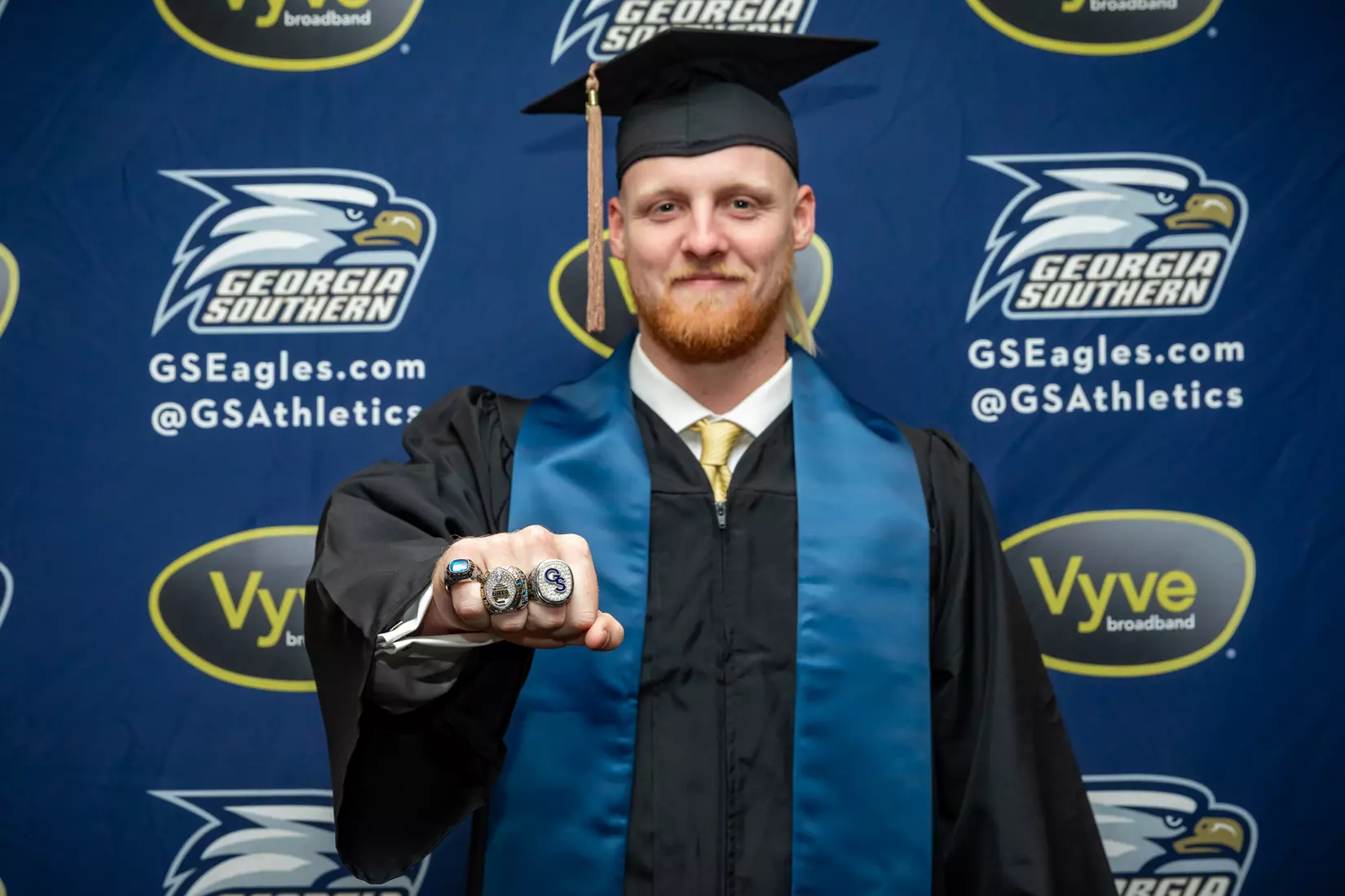 STATESBORO, GEORGIA - DECEMBER 9: Georgia Southern Athletics honors its graduating seniors in the Fall 2021 Stole Ceremony on December 9, 2021 in Statesboro, Georgia