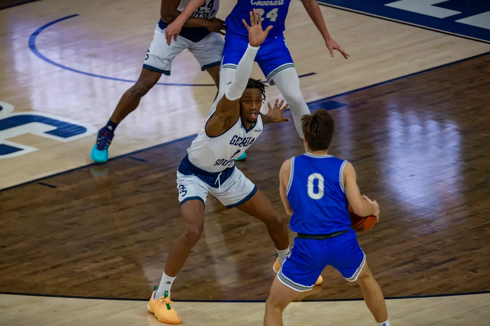 STATESBORO, GEORGIA - DECEMBER 18: Georgia Southern Men’s Basketball faces the Covenant College at Hanner Fieldhouse on December 18, 2021 in Statesboro, Georgia