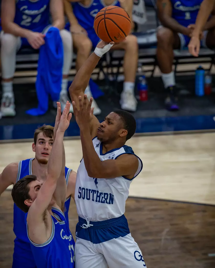 STATESBORO, GEORGIA - DECEMBER 18: Georgia Southern Men’s Basketball faces the Covenant College at Hanner Fieldhouse on December 18, 2021 in Statesboro, Georgia