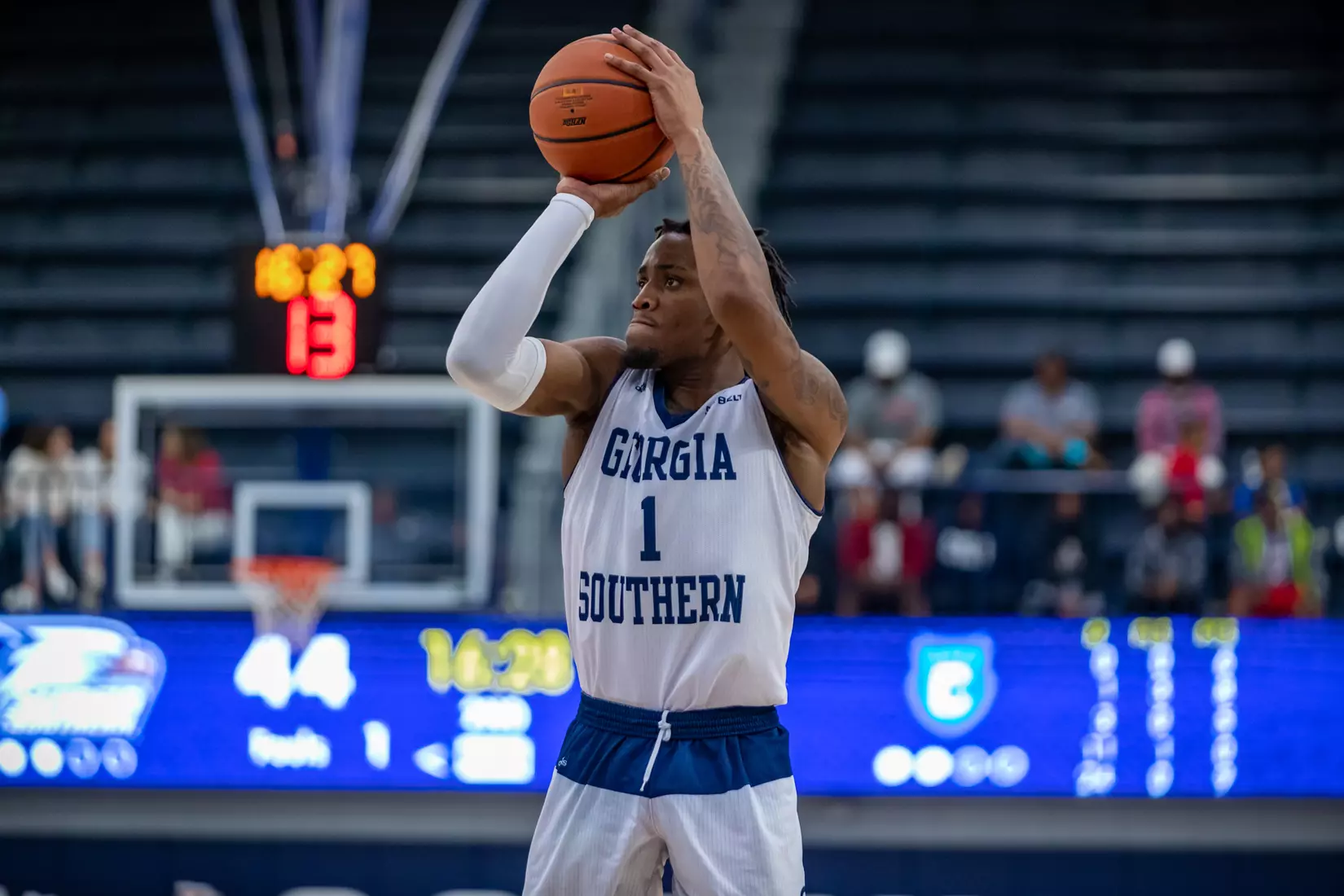 STATESBORO, GEORGIA - DECEMBER 18: Georgia Southern Men’s Basketball faces the Covenant College at Hanner Fieldhouse on December 18, 2021 in Statesboro, Georgia