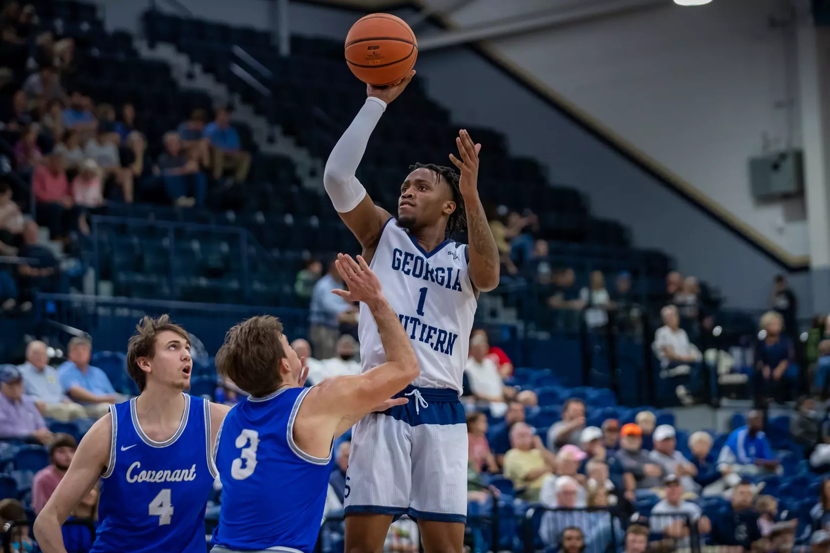 STATESBORO, GEORGIA - DECEMBER 18: Georgia Southern Men’s Basketball faces the Covenant College at Hanner Fieldhouse on December 18, 2021 in Statesboro, Georgia