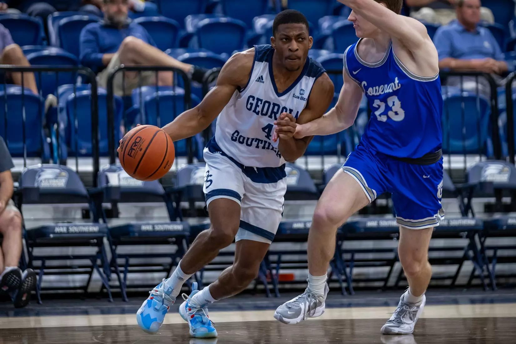 STATESBORO, GEORGIA - DECEMBER 18: Georgia Southern Men’s Basketball faces the Covenant College at Hanner Fieldhouse on December 18, 2021 in Statesboro, Georgia