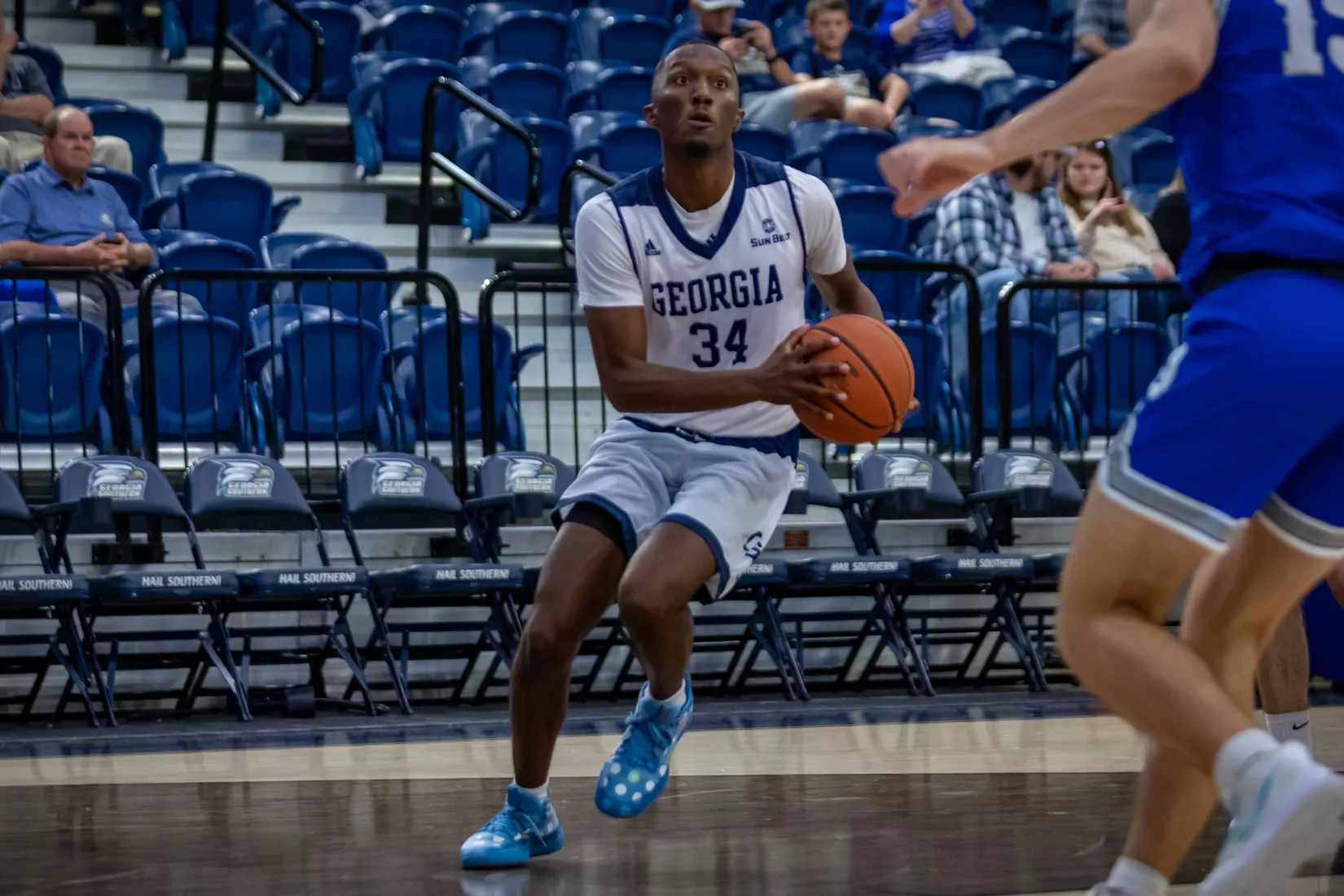 STATESBORO, GEORGIA - DECEMBER 18: Georgia Southern Men’s Basketball faces the Covenant College at Hanner Fieldhouse on December 18, 2021 in Statesboro, Georgia