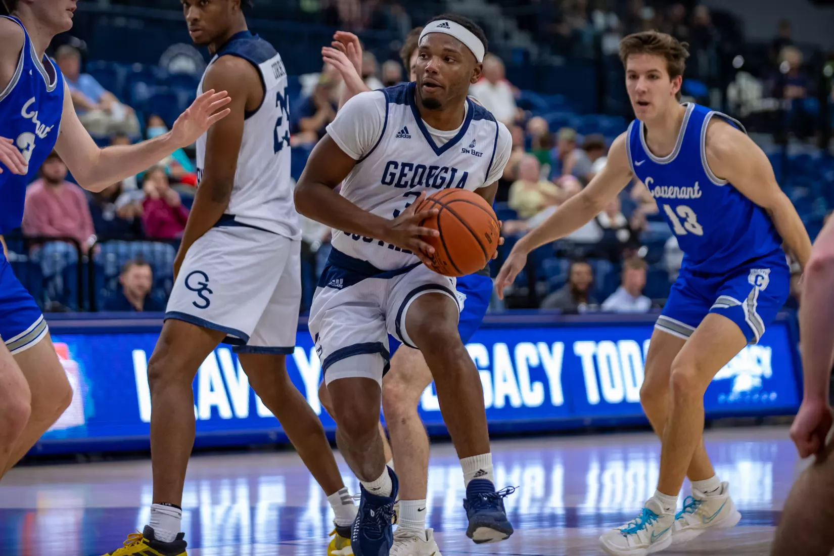 STATESBORO, GEORGIA - DECEMBER 18: Georgia Southern Men’s Basketball faces the Covenant College at Hanner Fieldhouse on December 18, 2021 in Statesboro, Georgia